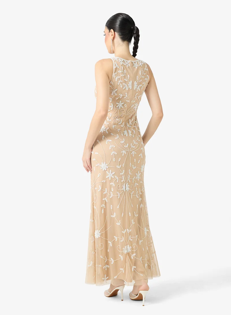 Namshi x  Floral Embroidered Evening Dress for Women | Best Price UAE